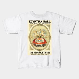 EGYPTIAN HALL The Pygopagi Twins 1880 Freak Show Circus Poster Kids T-Shirt